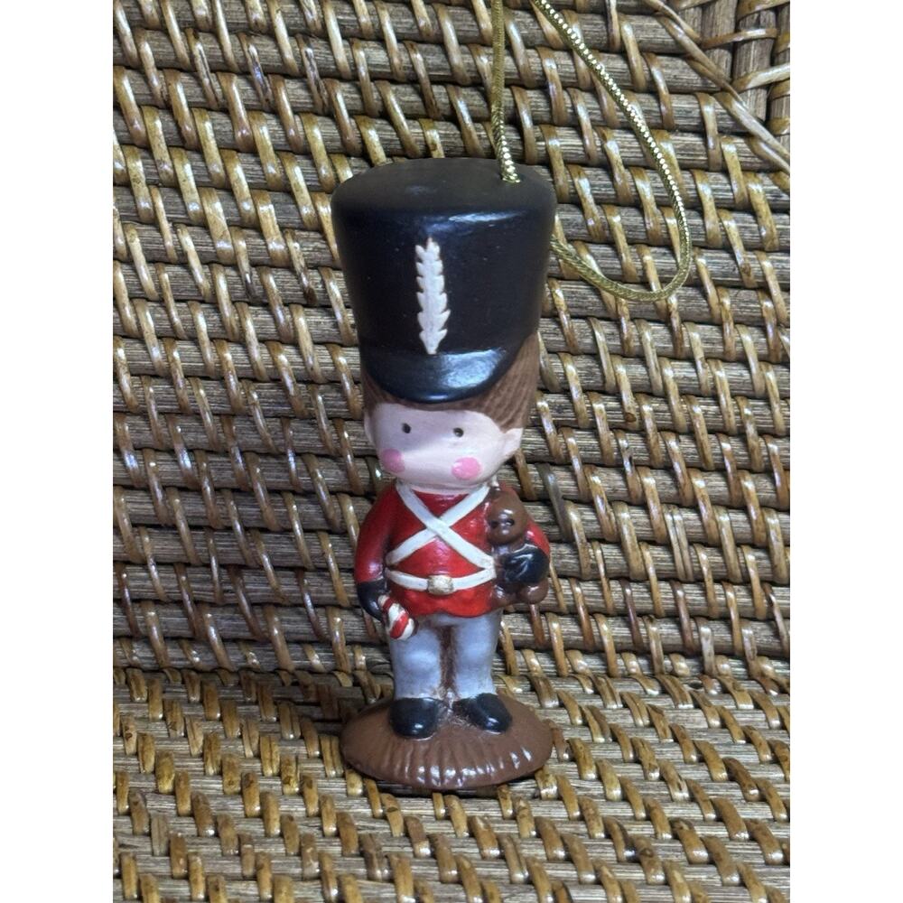 Vintage 1979 Joan Walsh Anglund Toy Soldier Boy Ceramic Christmas Ornament Japan